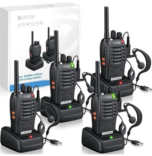 Esynic 4pk rechargeable walkie - esynic,